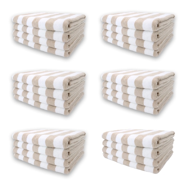 Hospeco California Cabana Beach Towels 30x70 Beige - Case of 24 CABANA-BG - main